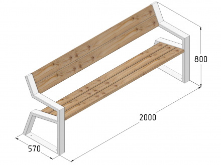 Скамья "Омега-2000" со спинкой